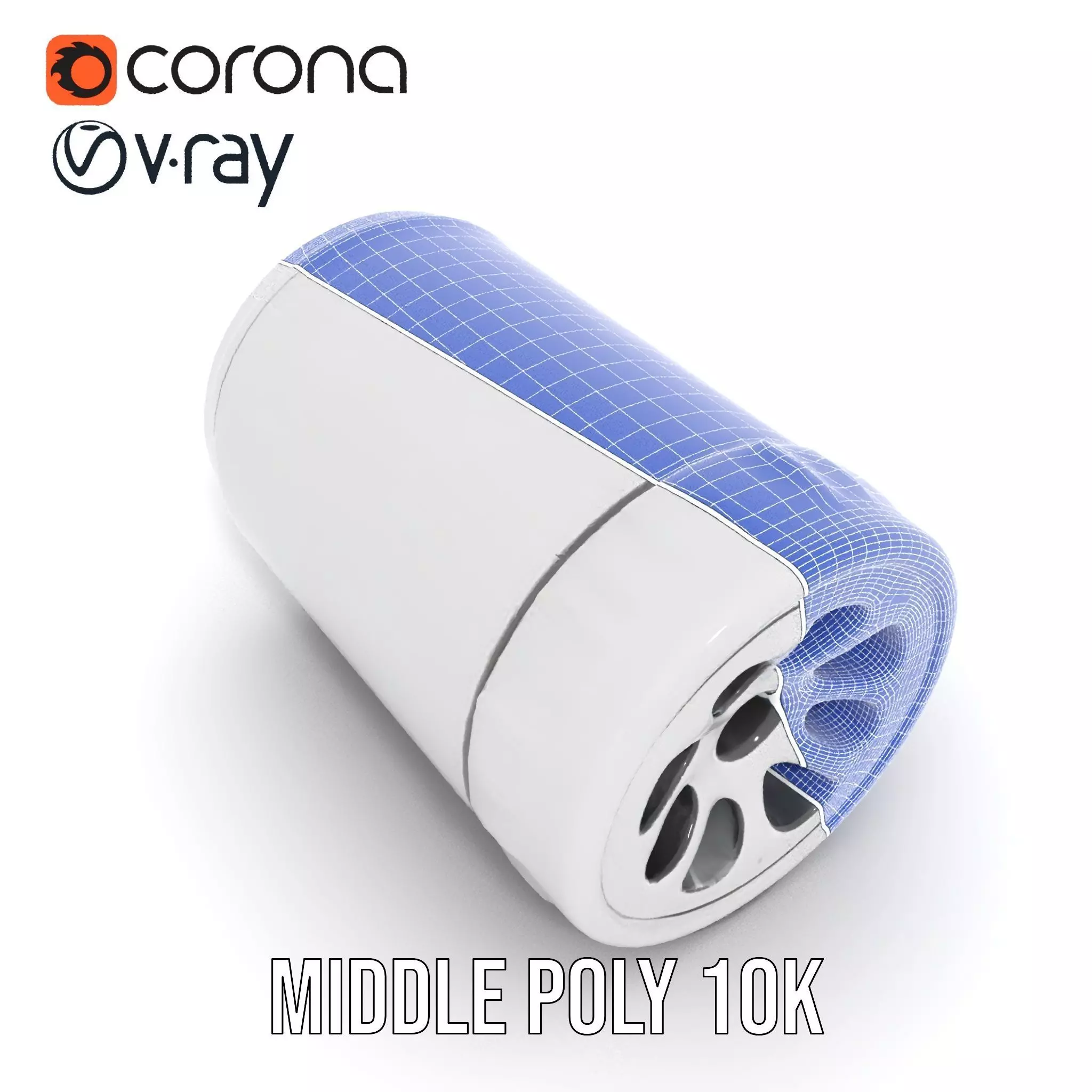 White Cylindrical Air Filter Model Pack Low-poly 3D model_24