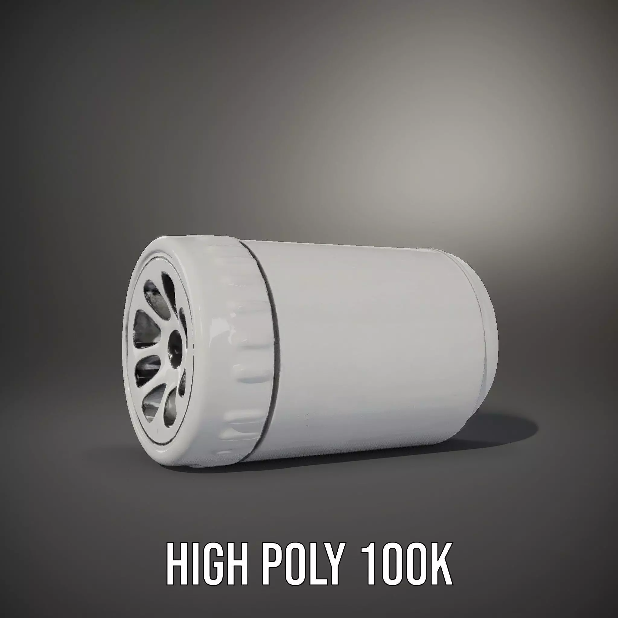 White Cylindrical Air Filter Model Pack Low-poly 3D model_10
