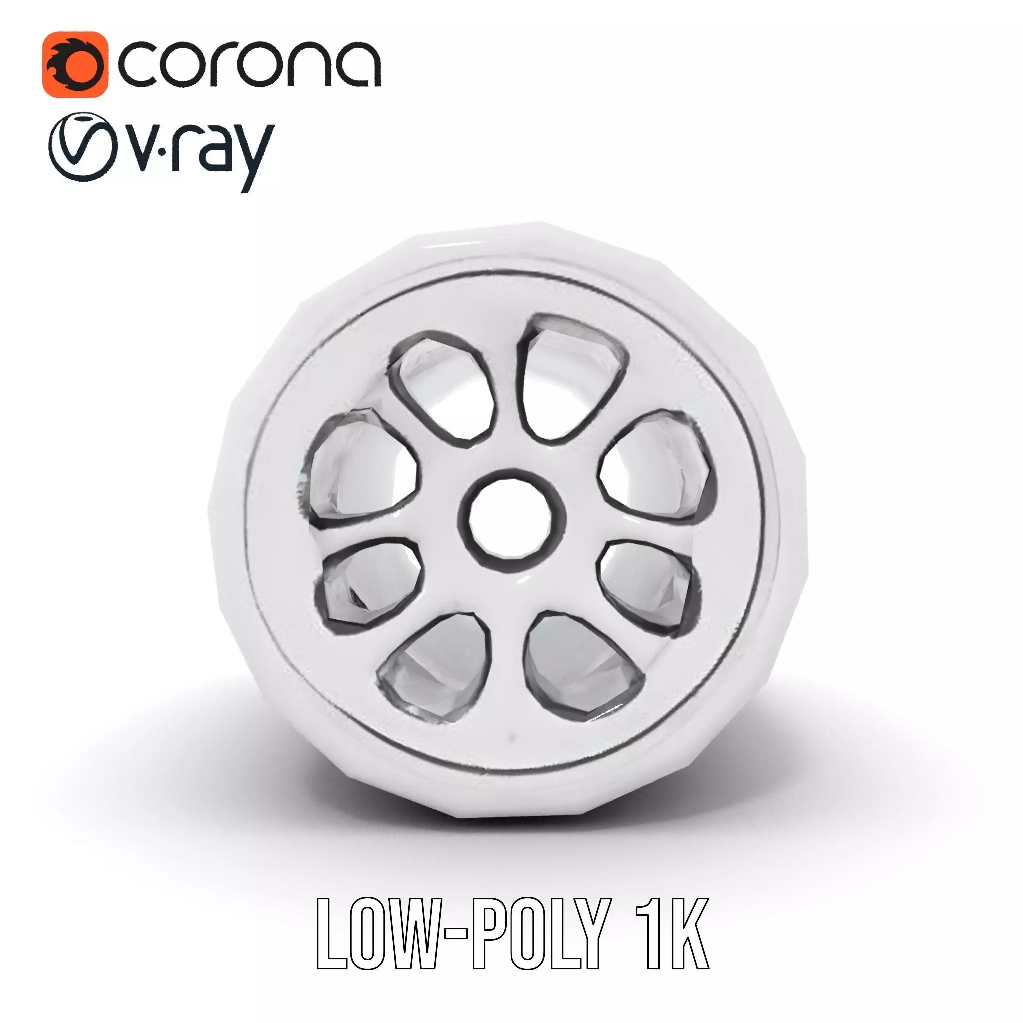 White Cylindrical Air Filter Model Pack Low-poly 3D model_19