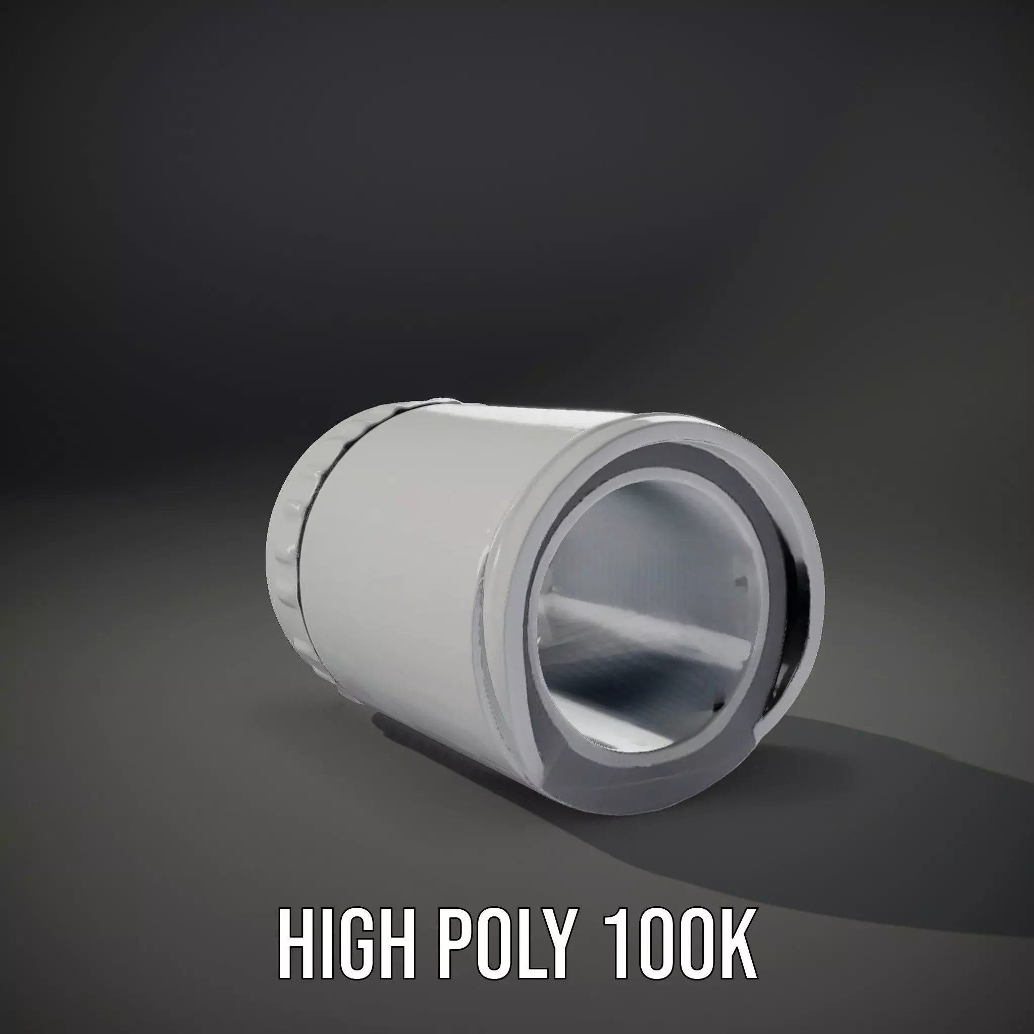 White Cylindrical Air Filter Model Pack Low-poly 3D model_8