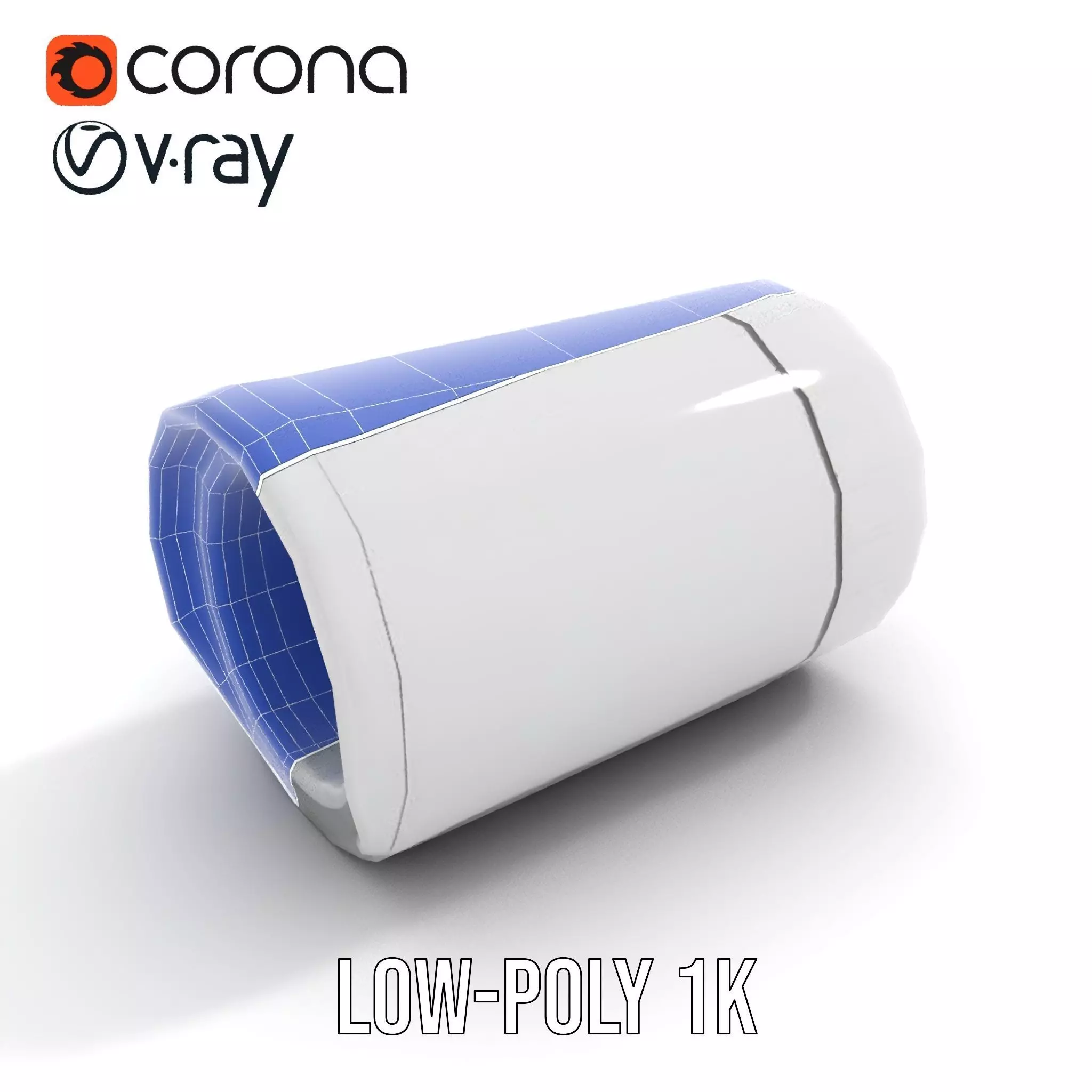 White Cylindrical Air Filter Model Pack Low-poly 3D model_17