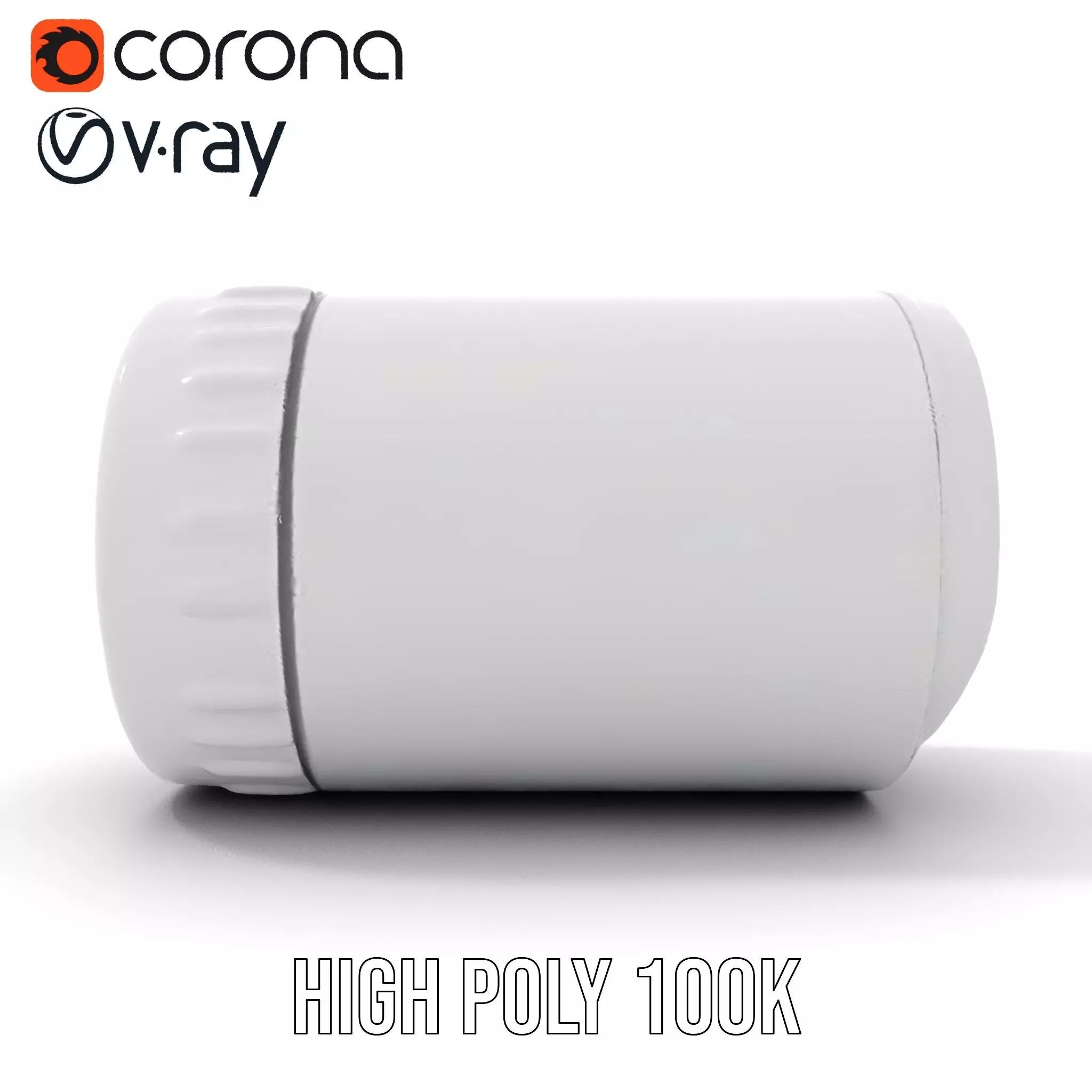 White Cylindrical Air Filter Model Pack Low-poly 3D model_23