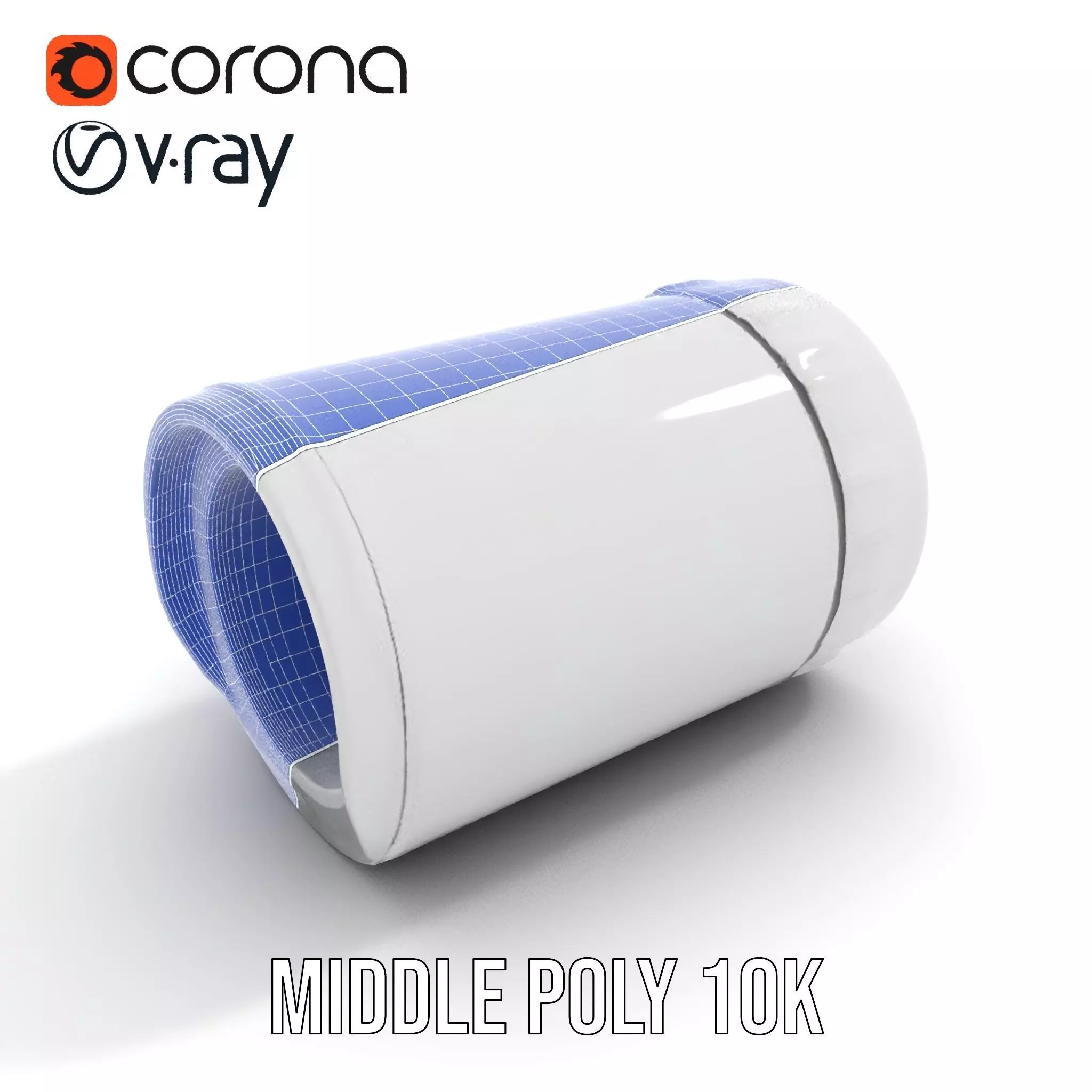 White Cylindrical Air Filter Model Pack Low-poly 3D model_21