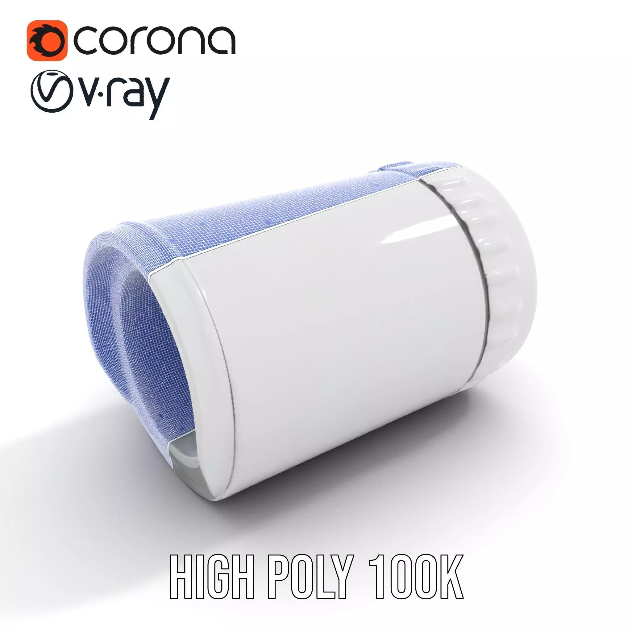 White Cylindrical Air Filter Model Pack Low-poly 3D model_26
