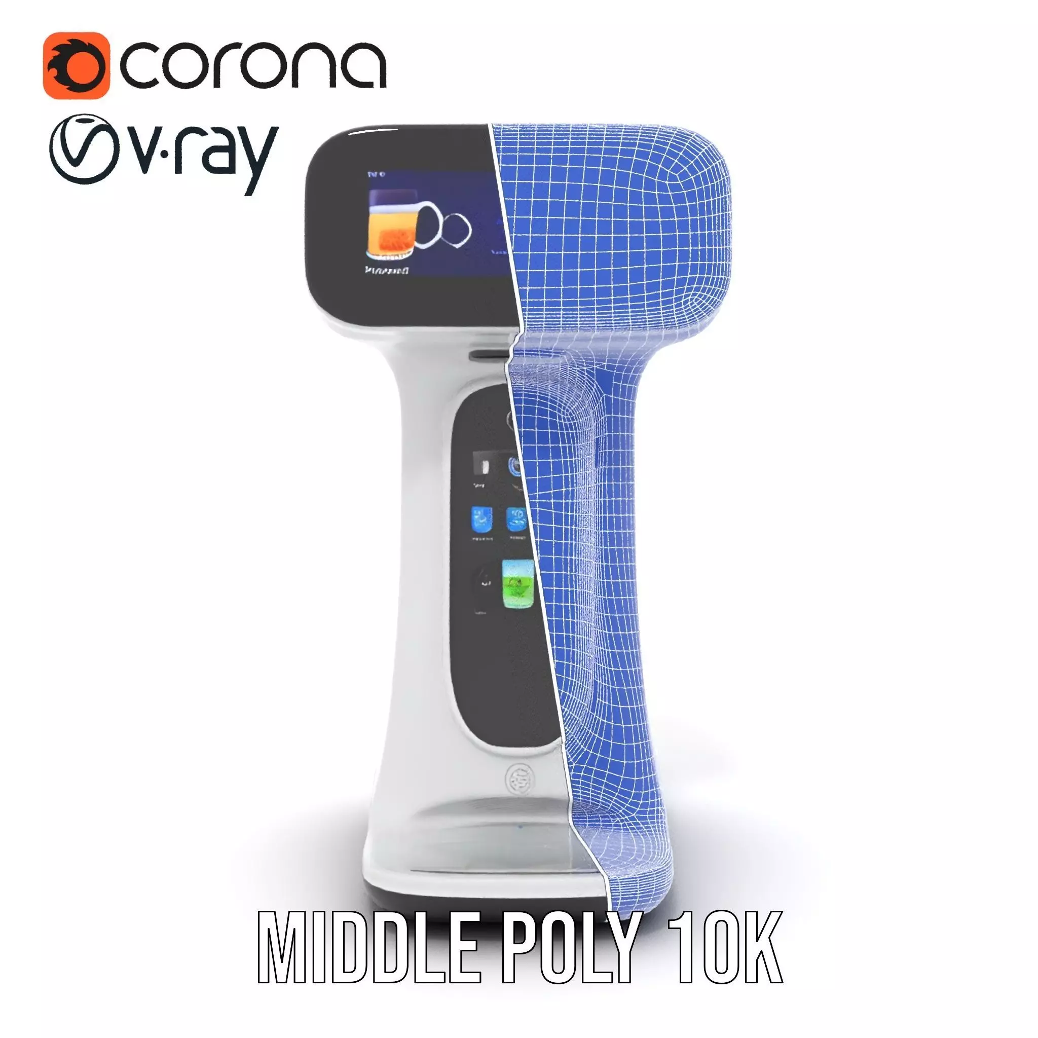 Smart Coffee Dispenser Model Pack with Interactive Interface Low-poly 3D model_29