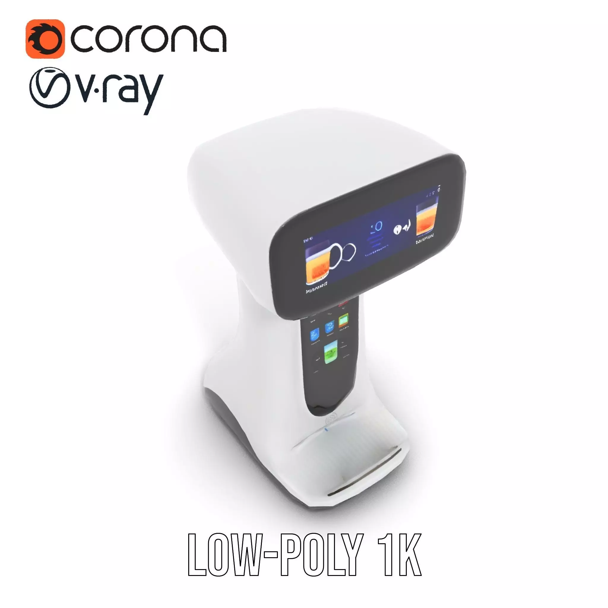 Smart Coffee Dispenser Model Pack with Interactive Interface Low-poly 3D model_24