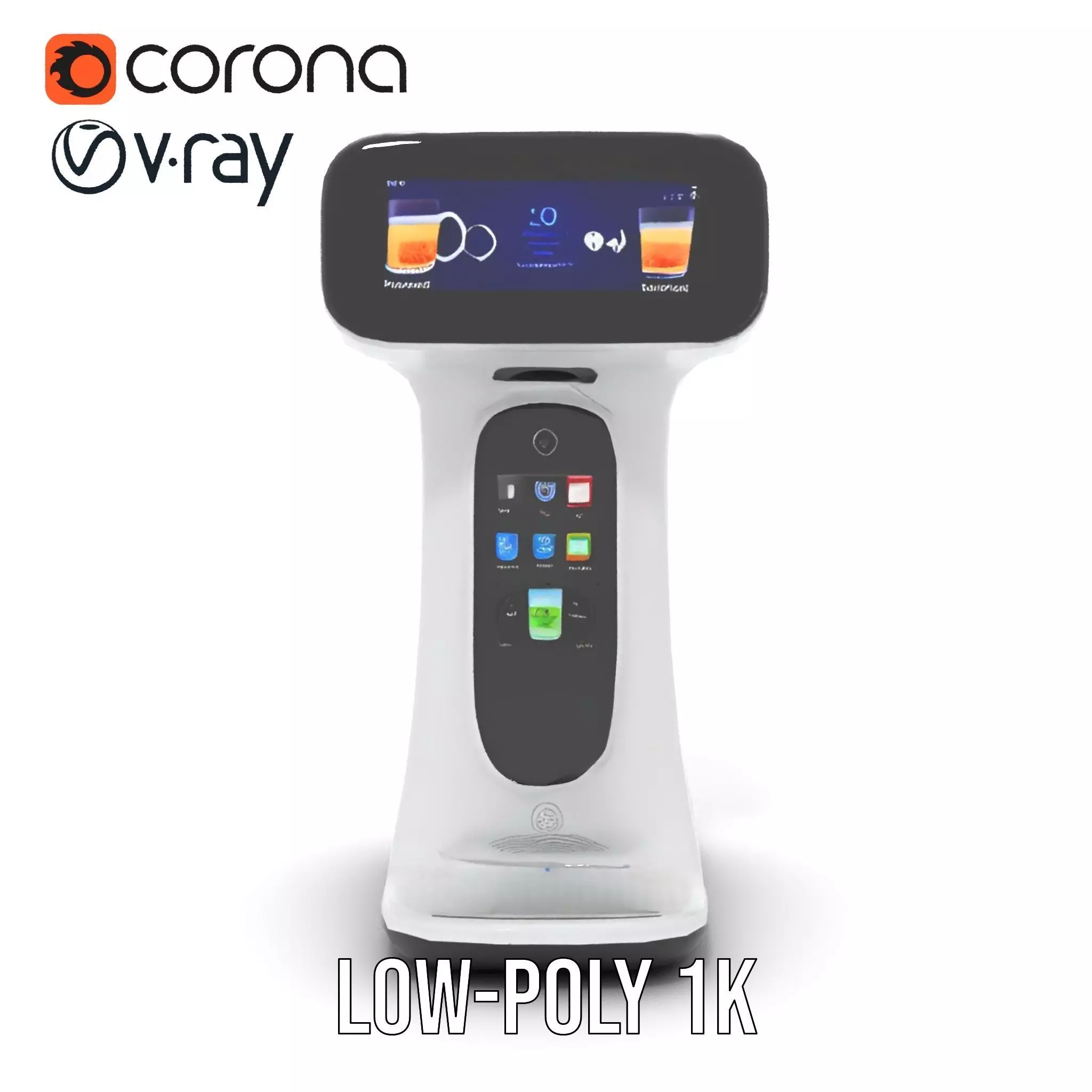 Smart Coffee Dispenser Model Pack with Interactive Interface Low-poly 3D model_7