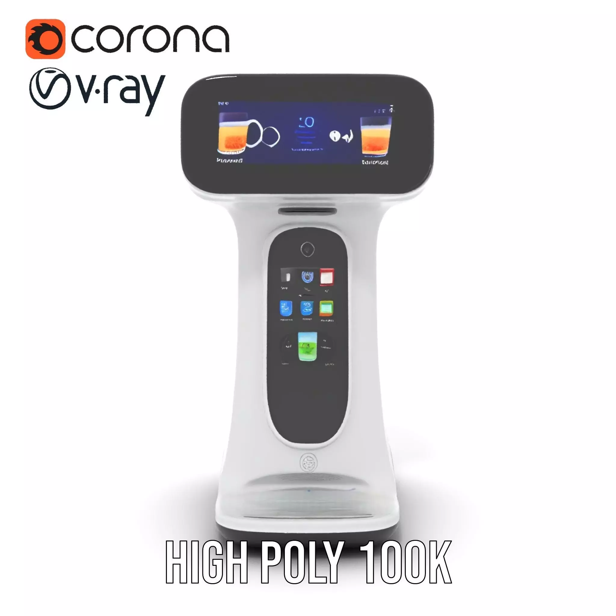 Smart Coffee Dispenser Model Pack with Interactive Interface Low-poly 3D model_34