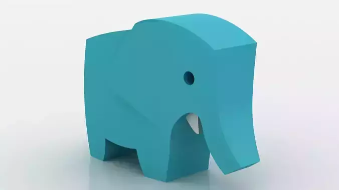 Low poly elephant  3D printable model 