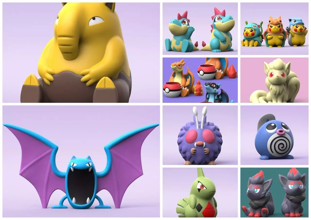 Pokemon Set 3D Model STL Files 3D print model_2