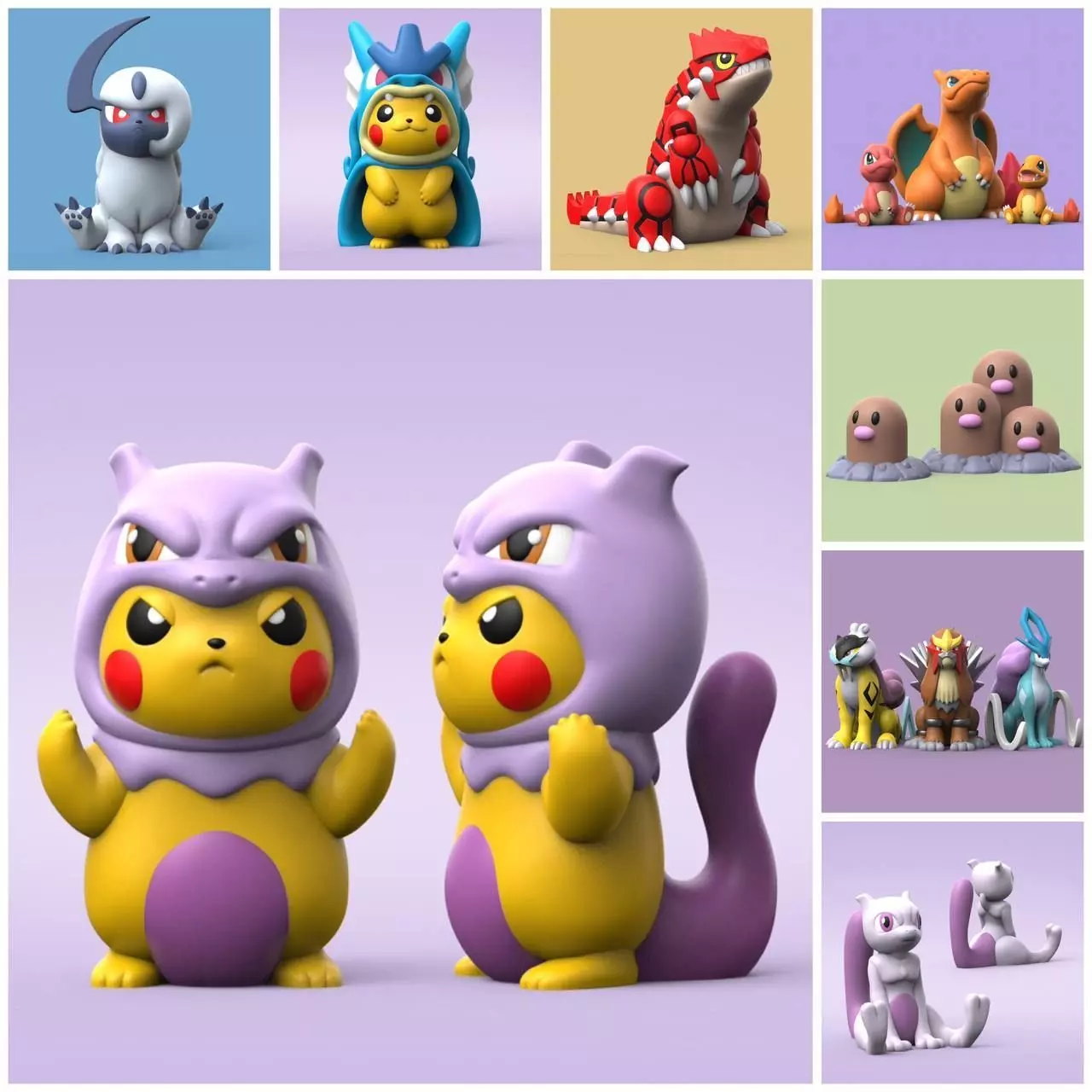 Pokemon Set 3D Model STL Files 3D print model_1