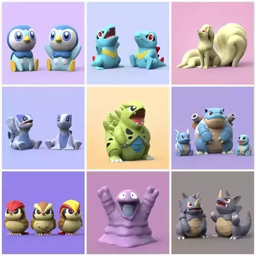 Pokemon Set 3D Model STL Files