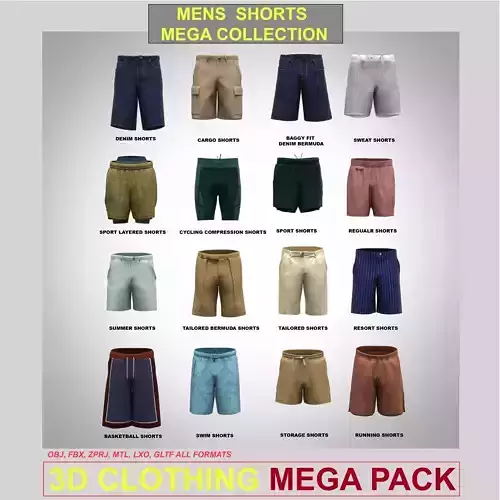 Mens Shorts 3D Clothing Mega Collection 