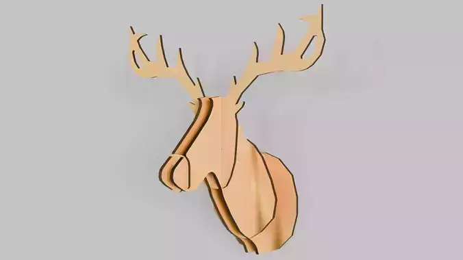 Puzzle Deer Head Stylized Wall Decor
