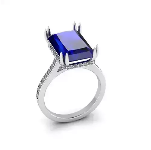 Solitaire radiant engagement rings Model 7764