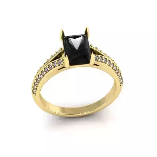 Solitaire radiant engagement rings Model 7763