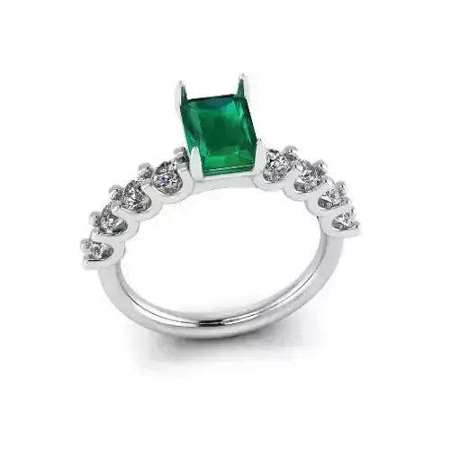 Solitaire radiant engagement rings Model 7762