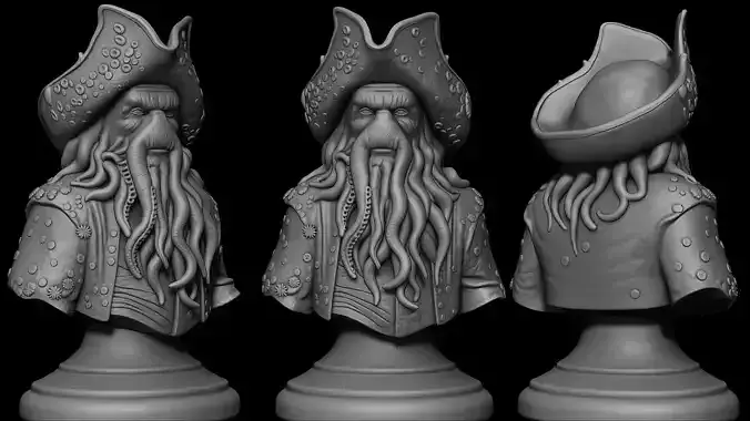Davy Jones 3D Printable Bust 3D print model