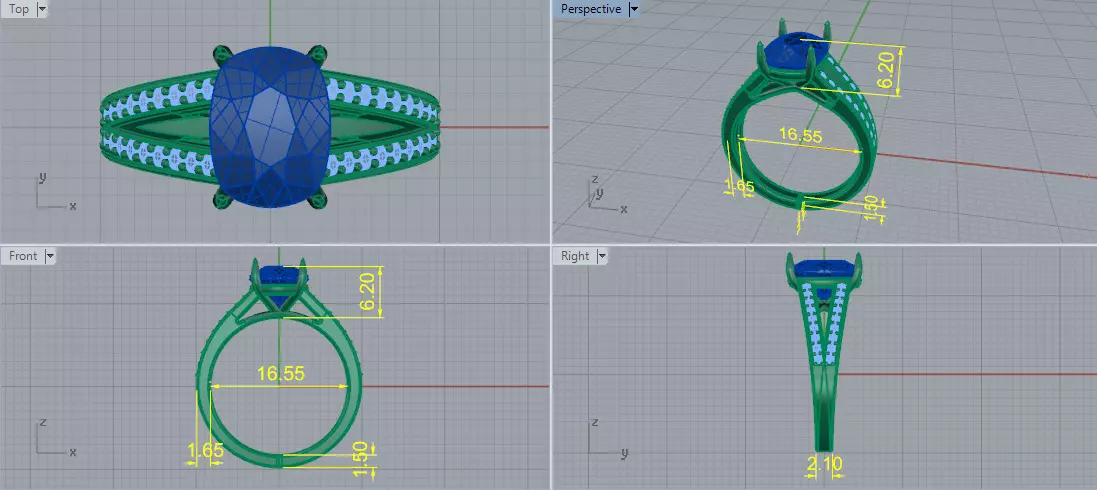 Solitaire engagement rings Model 7756 3D print model_6