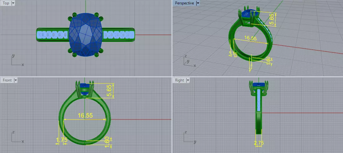 Solitaire engagement rings Model 7754 3D print model_6