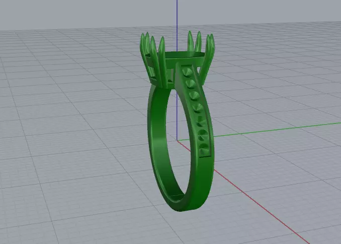 Solitaire engagement rings Model 7754 3D print model_4