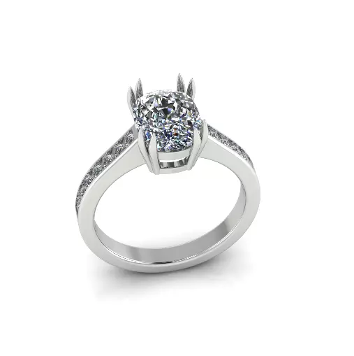 Solitaire engagement rings Model 7754 3D print model_2