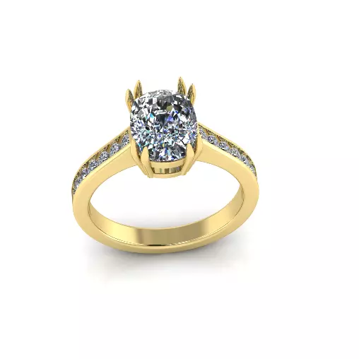 Solitaire engagement rings Model 7754 3D print model_1