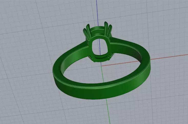 Solitaire engagement rings Model 7754 3D print model_5