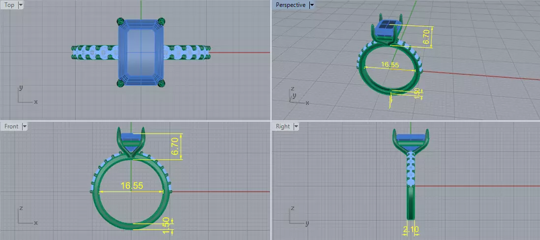 Solitaire engagement rings Model 7752 3D print model_6