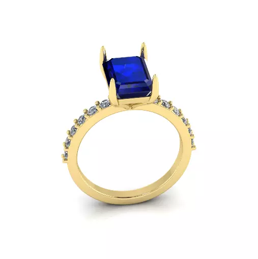 Solitaire engagement rings Model 7752 3D print model_2