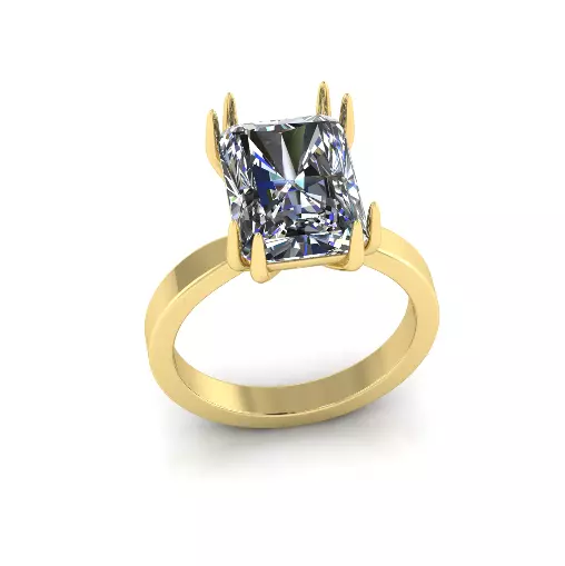 Solitaire radiant engagement rings Model 7785 3D print model