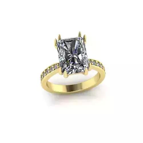 Solitaire radiant engagement rings Model 7784