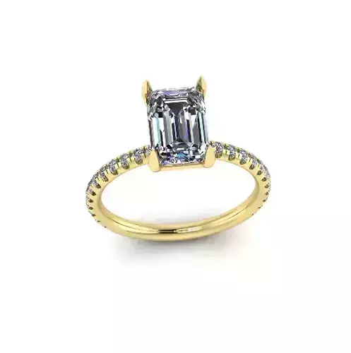 Solitaire emerald engagement rings Model 7782