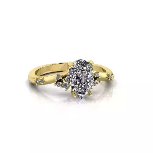 Solitaire pear engagement rings Model 7778