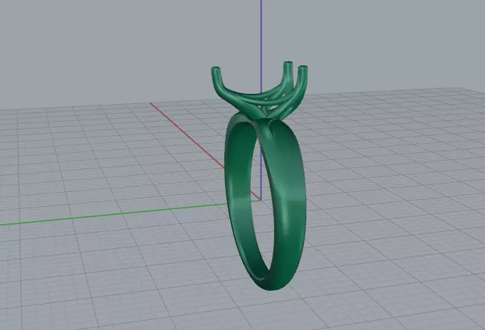 Solitaire pear engagement rings Model 7777 3D print model_3
