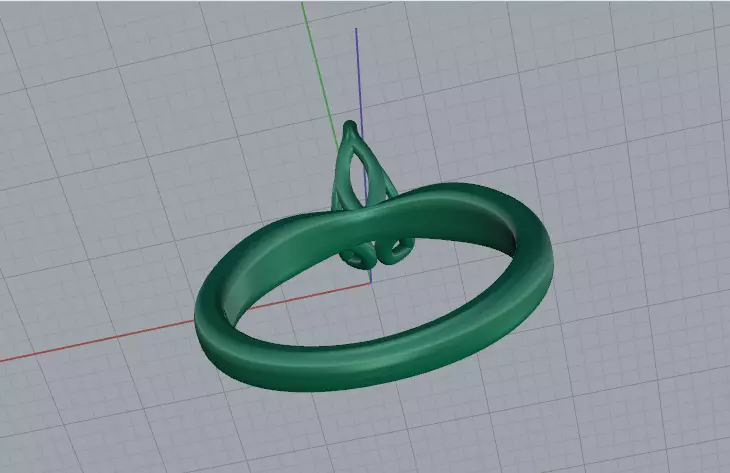 Solitaire pear engagement rings Model 7777 3D print model_4