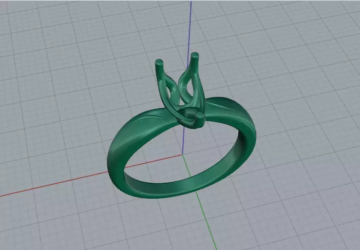 Solitaire pear engagement rings Model 7777 3D print model_2