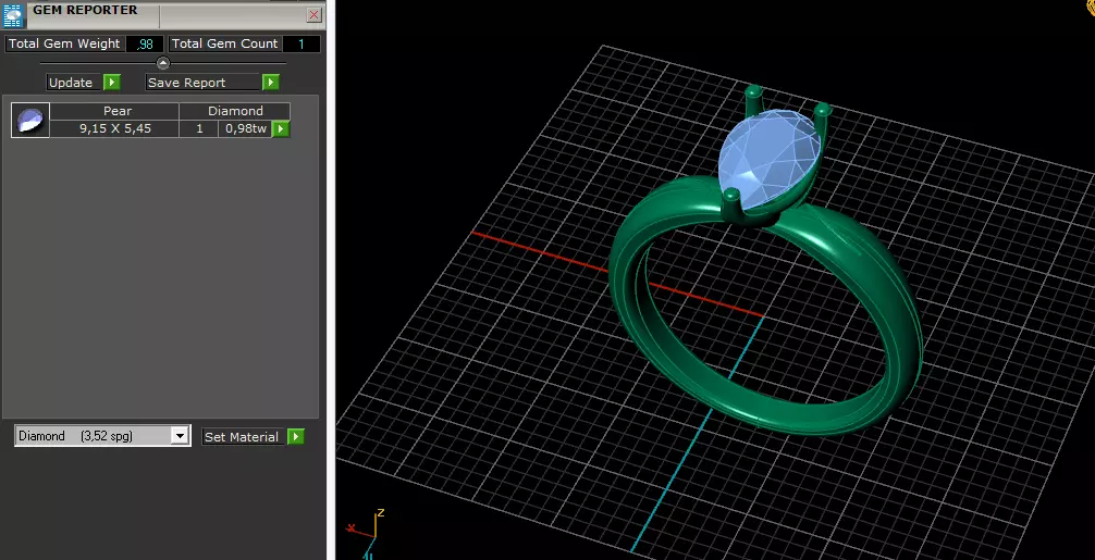 Solitaire pear engagement rings Model 7777 3D print model_7
