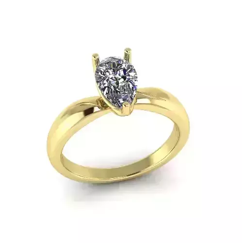 Solitaire pear engagement rings Model 7777