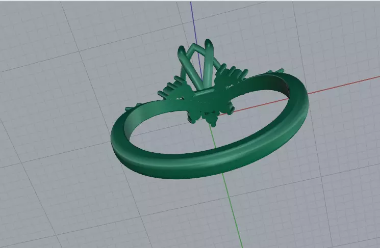 Solitaire pear engagement rings Model 7776 3D print model_4