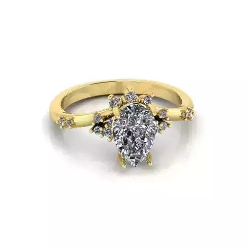 Solitaire pear engagement rings Model 7776