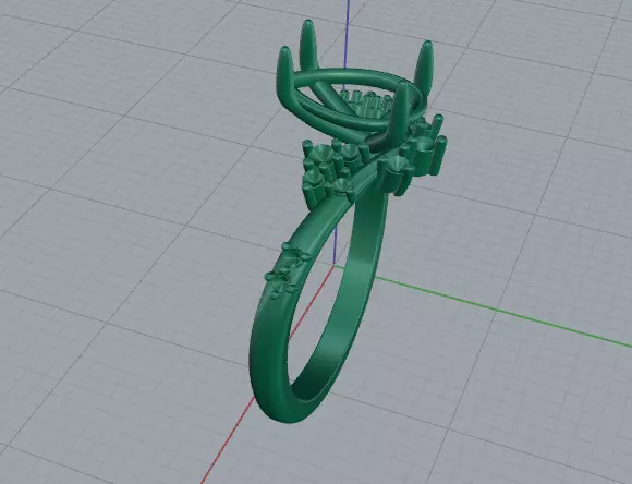 Solitaire pear engagement rings Model 7776 3D print model_3