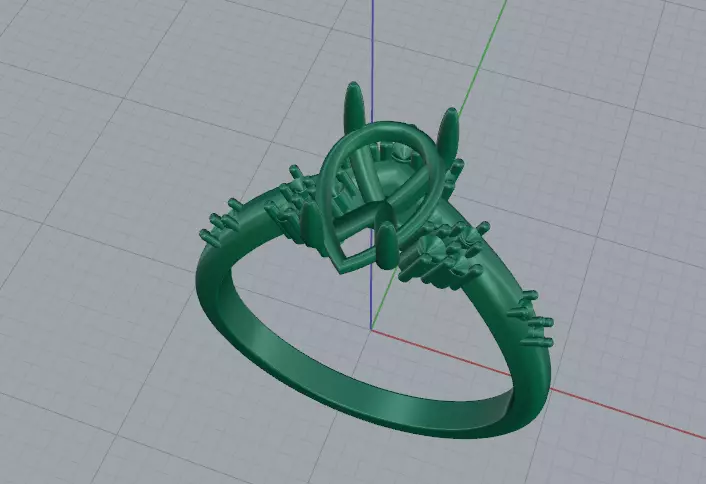 Solitaire pear engagement rings Model 7776 3D print model_2