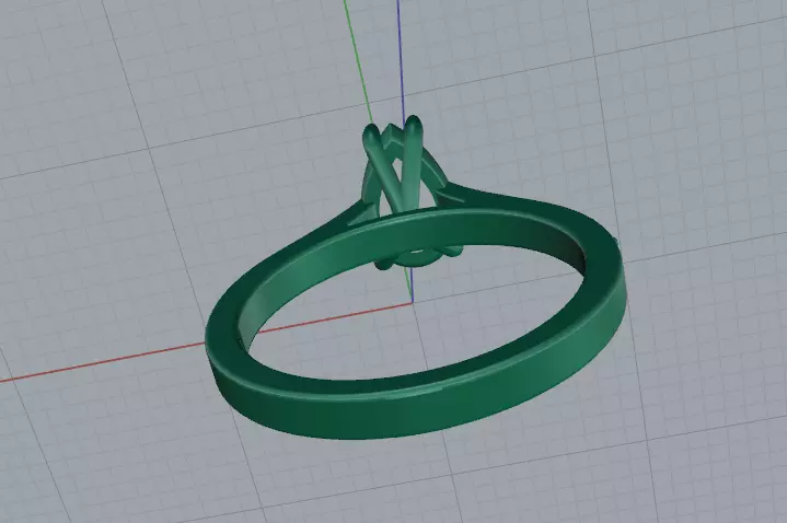 Solitaire pear engagement rings Model 7775 3D print model_4