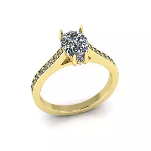 Solitaire pear engagement rings Model 7775