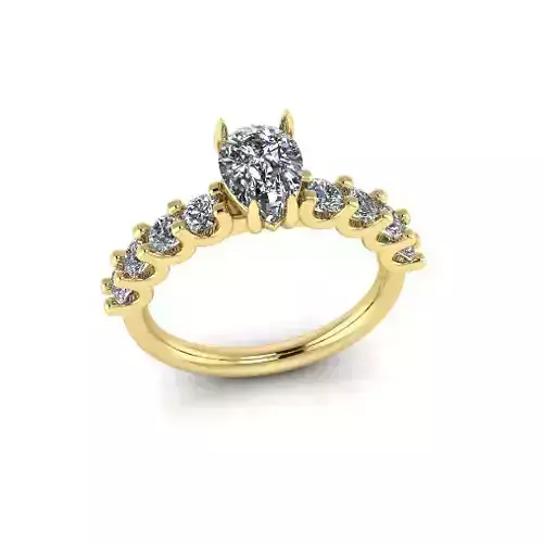 Solitaire pear engagement rings Model 7774