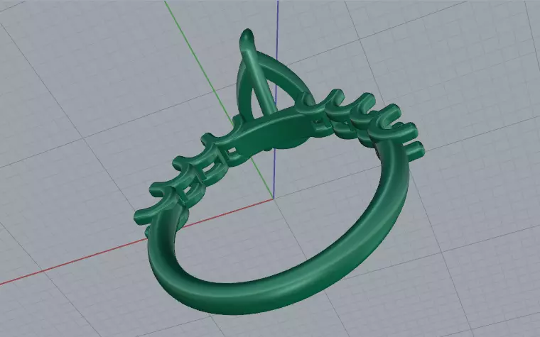 Solitaire pear engagement rings Model 7771 3D print model_4