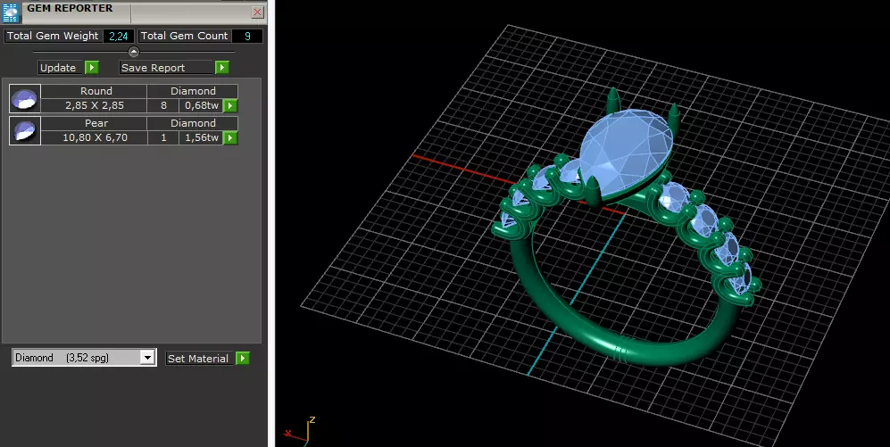 Solitaire pear engagement rings Model 7771 3D print model_7