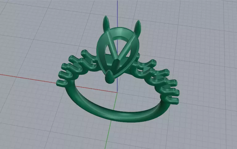 Solitaire pear engagement rings Model 7771 3D print model_2