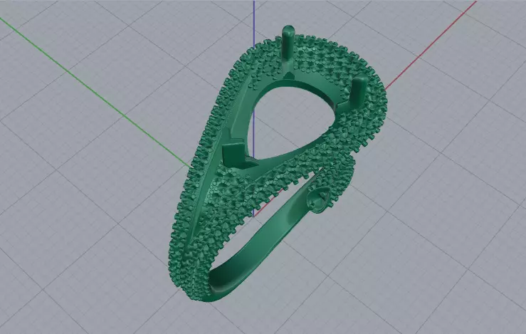 Solitaire pear engagement rings Model 7769 3D print model_2